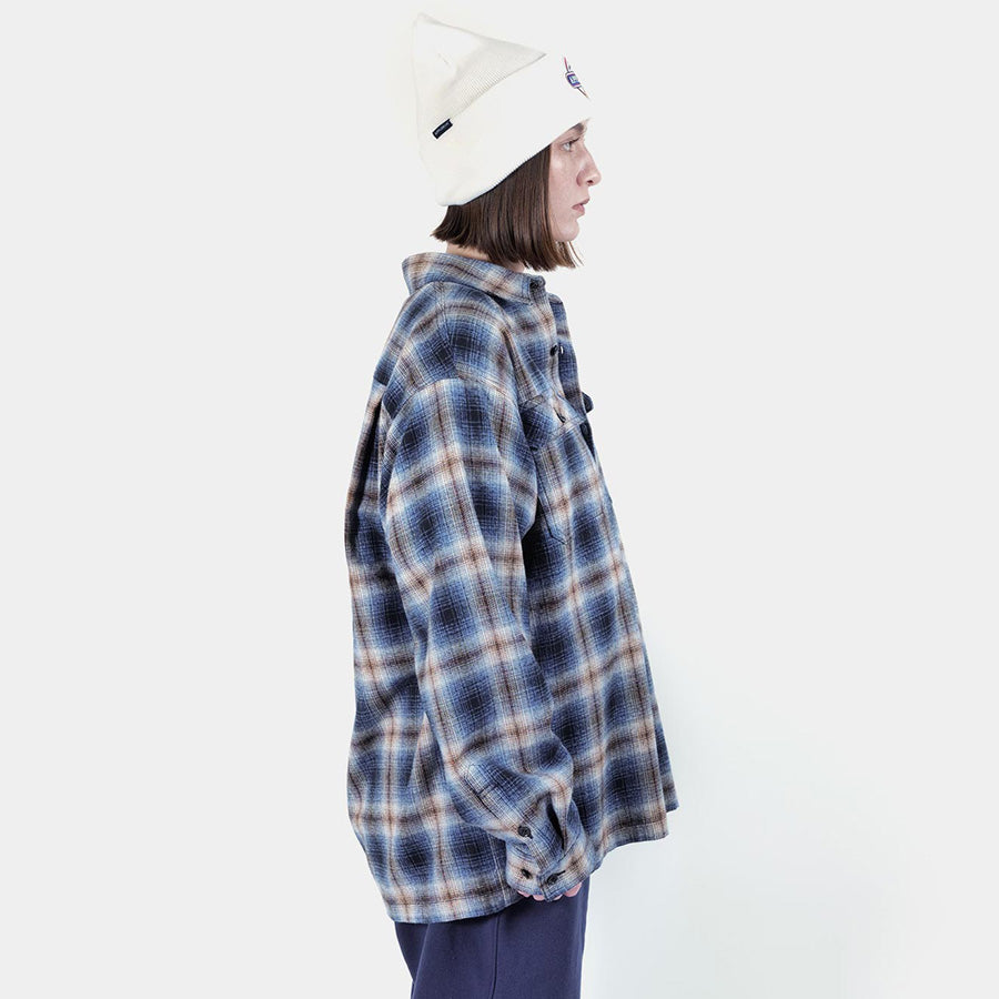 APPLEBUM チェック柄 長袖シャツ APPLEBUM | アップルバム Melange Check Nel Shirt ネイビー