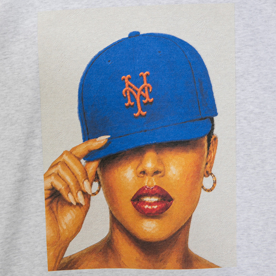 APPLEBUM METS GIRL CREW SWEAT アッシュ フロントグラフィック詳細 ML2620405M