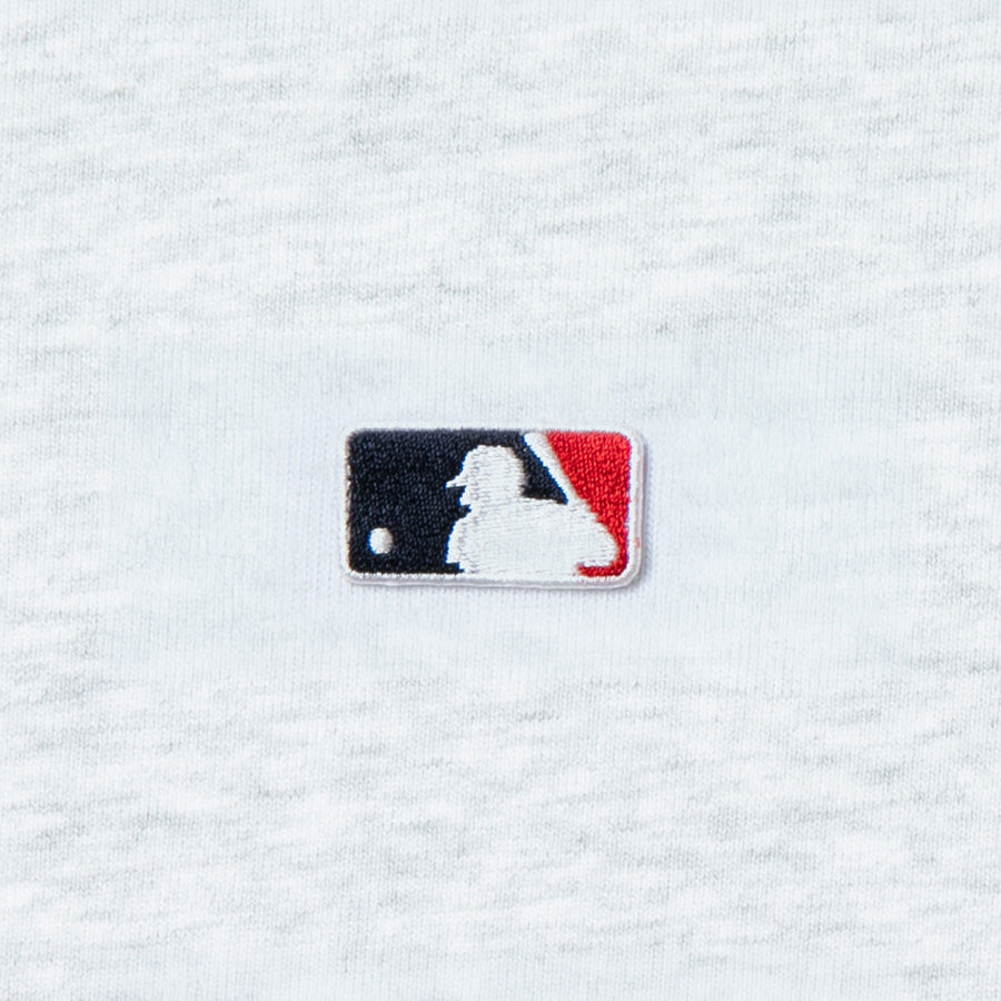 APPLEBUM METS GIRL CREW SWEAT アッシュ 左袖 MLBバッターマンロゴワッペン刺繍詳細 ML2620405M