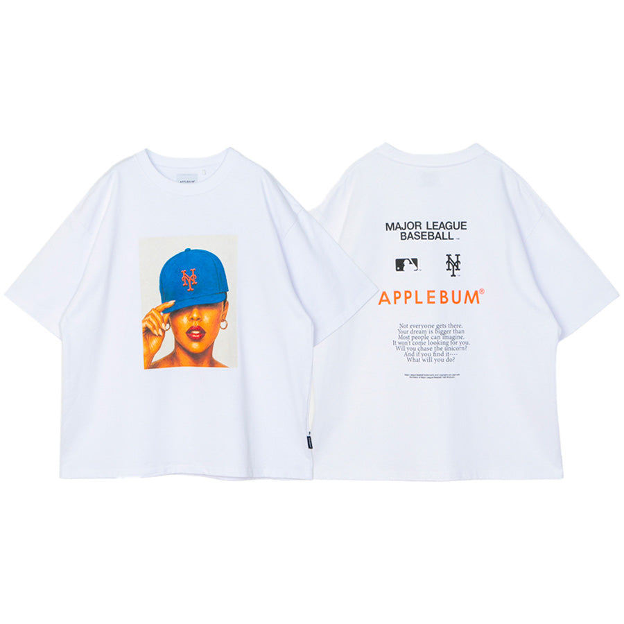 APPLEBUM（アップルバム）METS GIRL T-SHIRT ホワイト 表・裏 ML2621109M