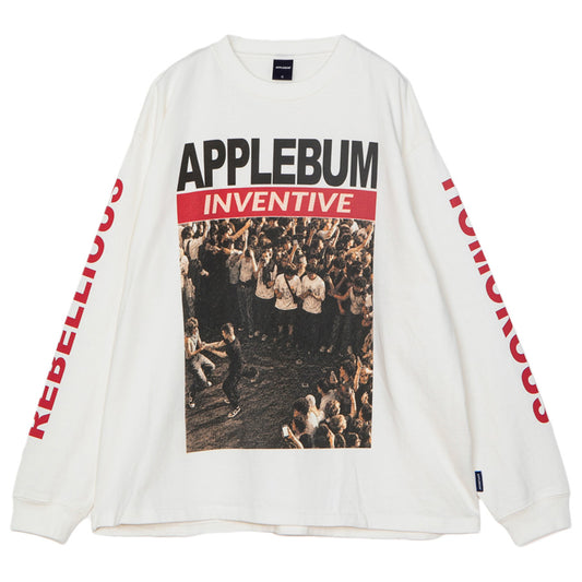 APPLEBUM MOSH L/S T-SHIRT ロングスリーブTシャツ ナチュラル 正面 平置き 2621107