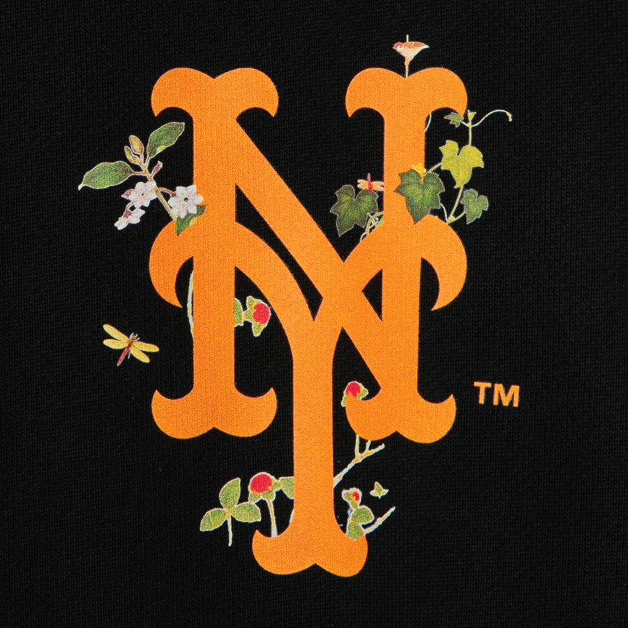 APPLEBUM NEW YORK METS LEAF LOGO HOODIE パーカー ブラック 左胸 ロゴプリント詳細 ML2620401M