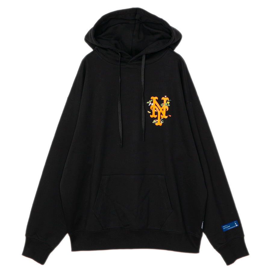 APPLEBUM NEW YORK METS LEAF LOGO HOODIE パーカー ブラック 正面 平置き ML2620401M