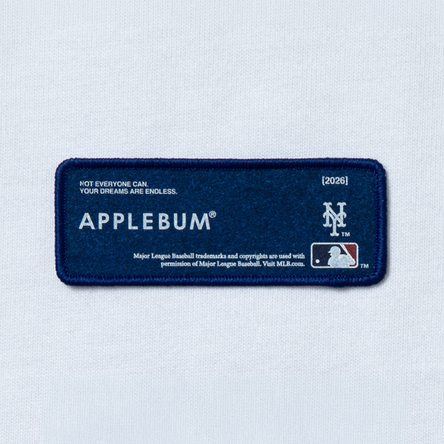 APPLEBUM NEW YORK METS LEAF LOGO T-SHIRT Tシャツ ホワイト 左裾 ロゴワッペン詳細 ML2621101M