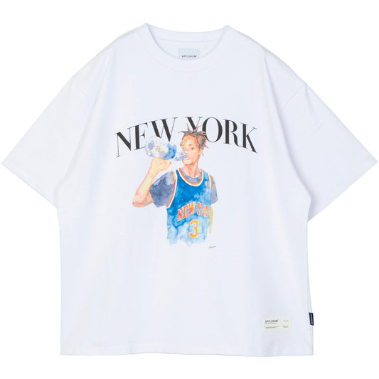 APPLEBUM NEW YORK T-SHIRT Tシャツ ホワイト 正面 平置き TY2621101