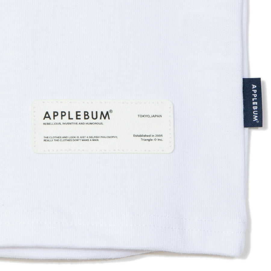 APPLEBUM NEW YORK T-SHIRT Tシャツ ホワイト フロント左裾ロゴ詳細 TY2621101