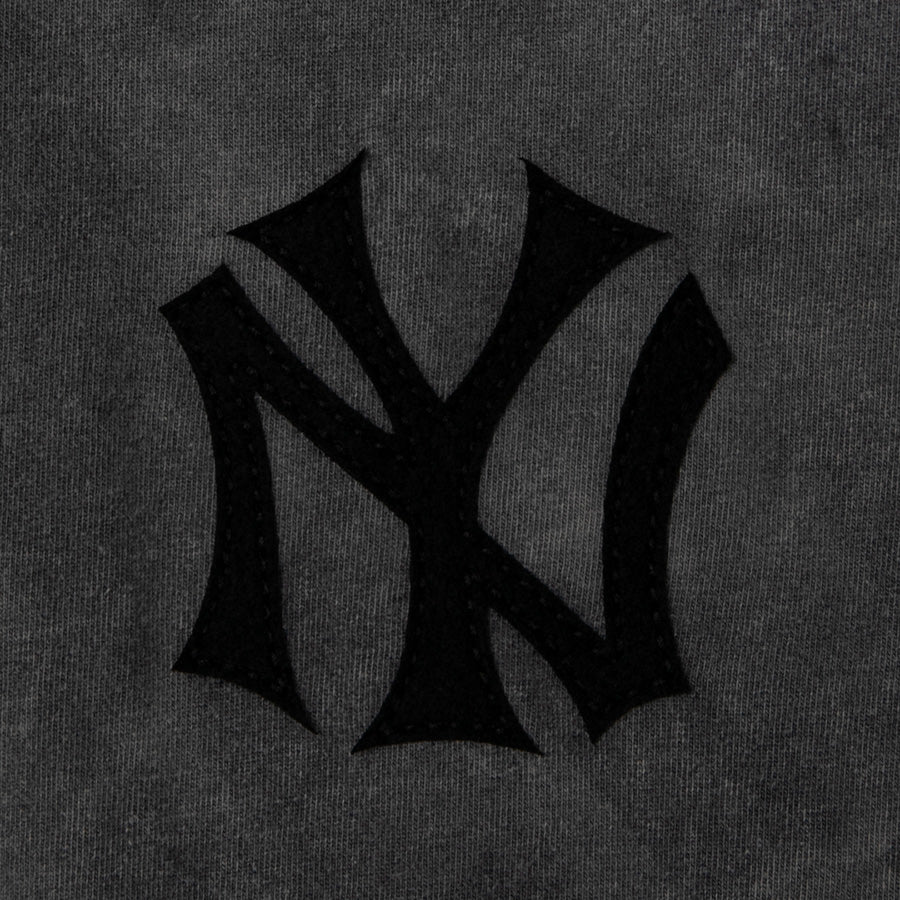 APPLEBUM NY YANKEES DAMAGE T-SHIRT ヴィンテージブラック 左胸ロゴプリント ML2621103Y
