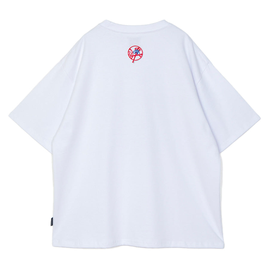 APPLEBUM NY YANKEES DYNASTY LOGO T-SHIRT ホワイト 背面 平置き ML2621104Y