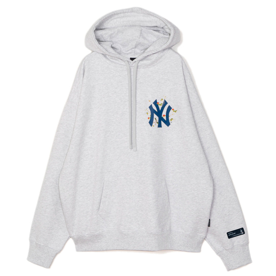 APPLEBUM NY YANKEES LEAF LOGO HOODIE パーカー アッシュ 正面 平置き ML2620401Y