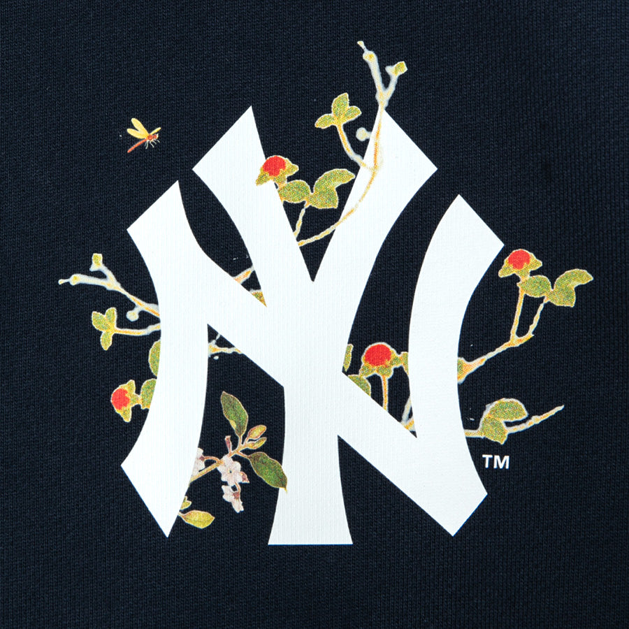 APPLEBUM NY YANKEES LEAF LOGO HOODIE パーカー ネイビー 左胸ロゴプリント詳細 ML2620401Y