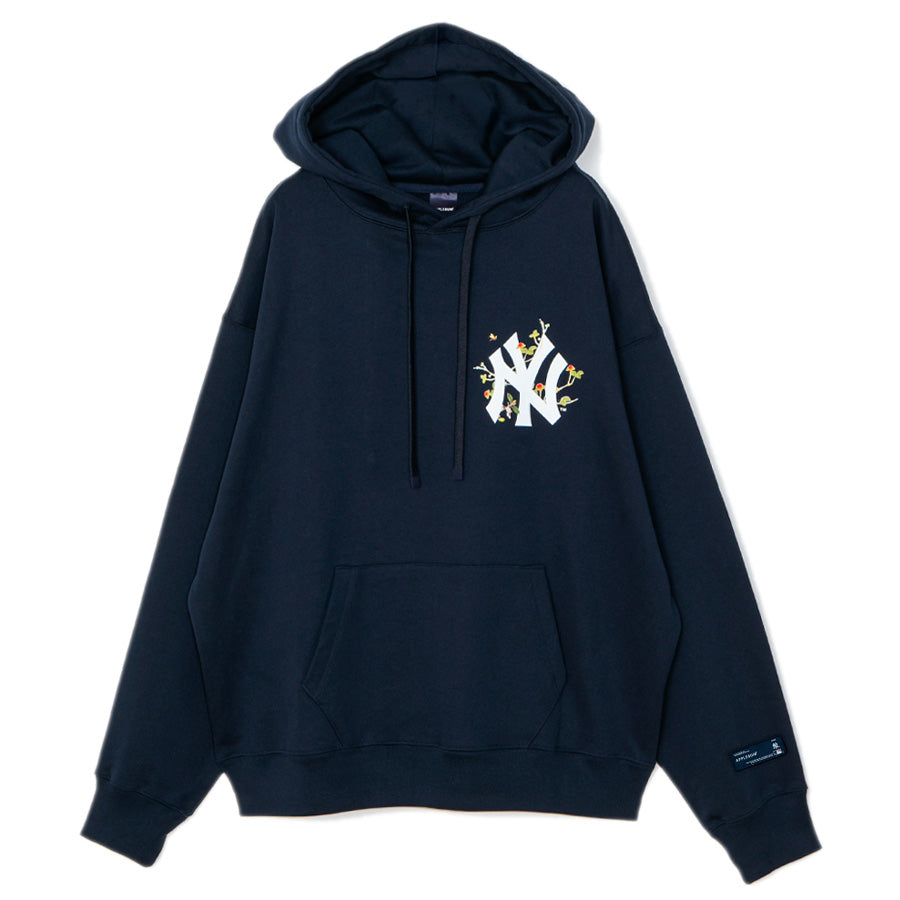 APPLEBUM NY YANKEES LEAF LOGO HOODIE パーカー ネイビー 正面 平置き ML2620401Y