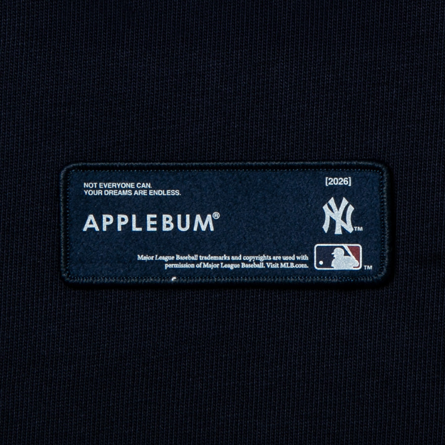 APPLEBUM NY YANKEES LEAF LOGO HOODIE パーカー ネイビー 左裾ロゴワッペン詳細 ML2620401Y