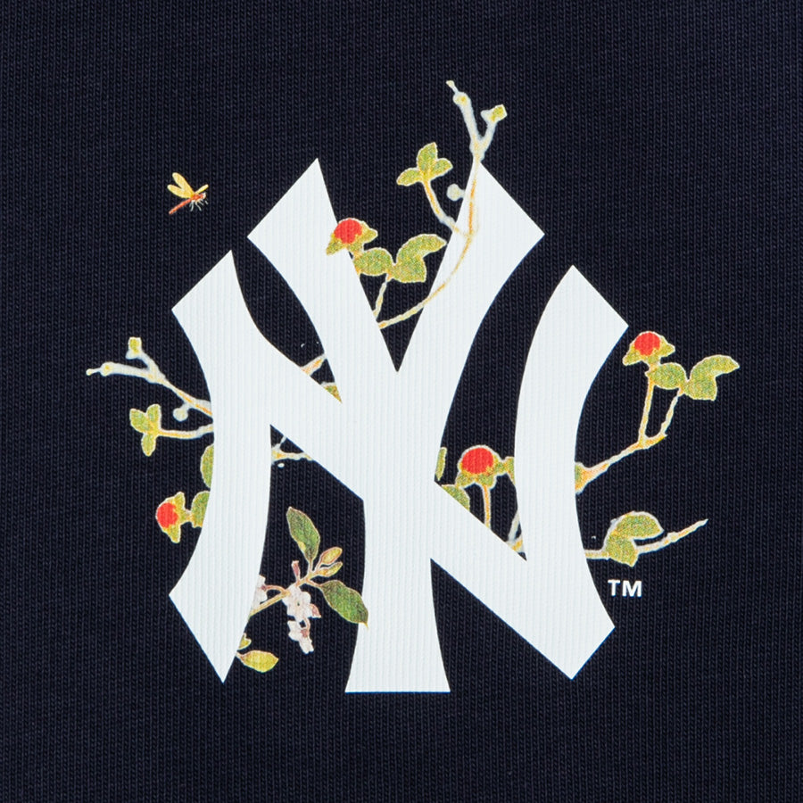 APPLEBUM NY YANKEES LEAF LOGO T-SHIRT ネイビー 左胸ロゴプリント詳細 ML2621101M