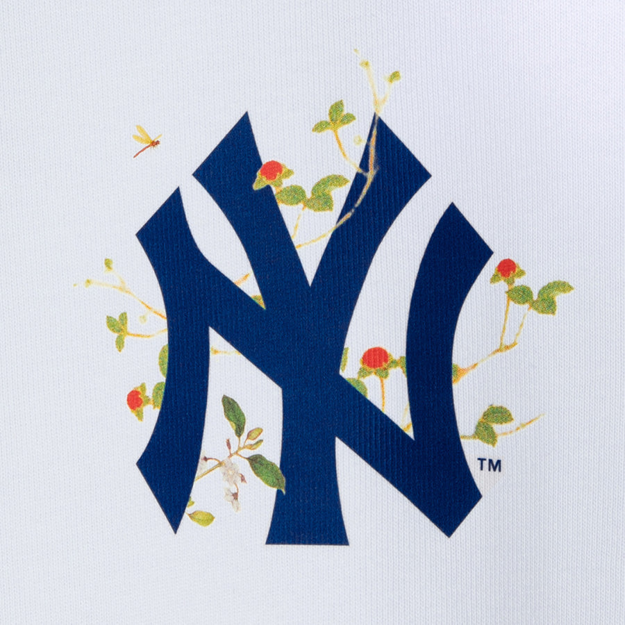 APPLEBUM NY YANKEES LEAF LOGO T-SHIRT ホワイト 左胸ロゴプリント詳細 ML2621101M
