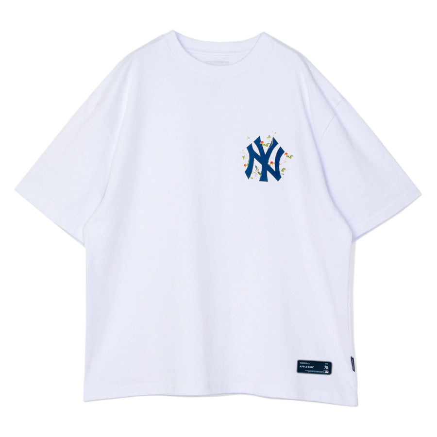 APPLEBUM NY YANKEES LEAF LOGO T-SHIRT ホワイト 正面 平置き ML2621101M