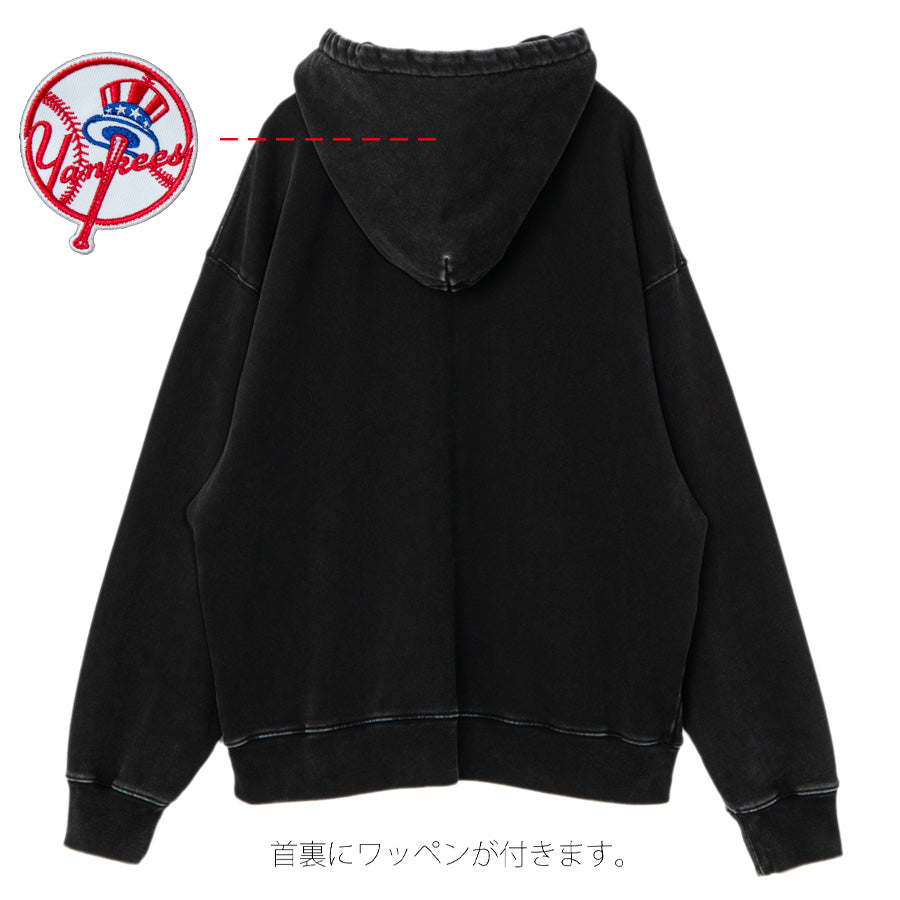 APPLEBUM（アップルバム）NY YANKEES VINTAGE HOODIE ブラック 背面 平置き ML2620403Y