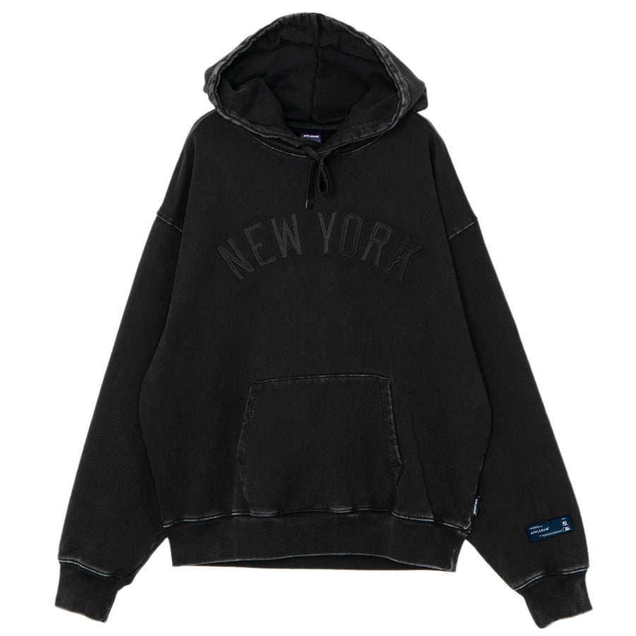 APPLEBUM（アップルバム）NY YANKEES VINTAGE HOODIE ブラック 正面 平置き ML2620403Y