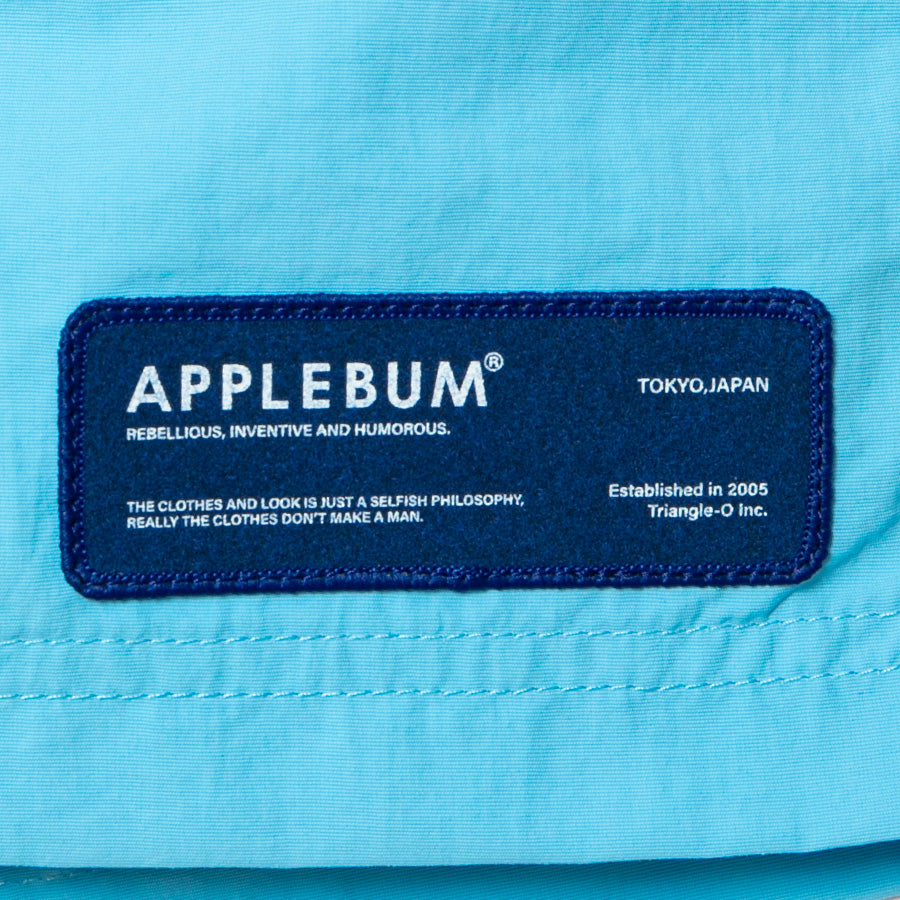 APPLEBUM（アップルバム）Nylon Shorts サックスブルー 左裾ブランドロゴネーム HS2610801