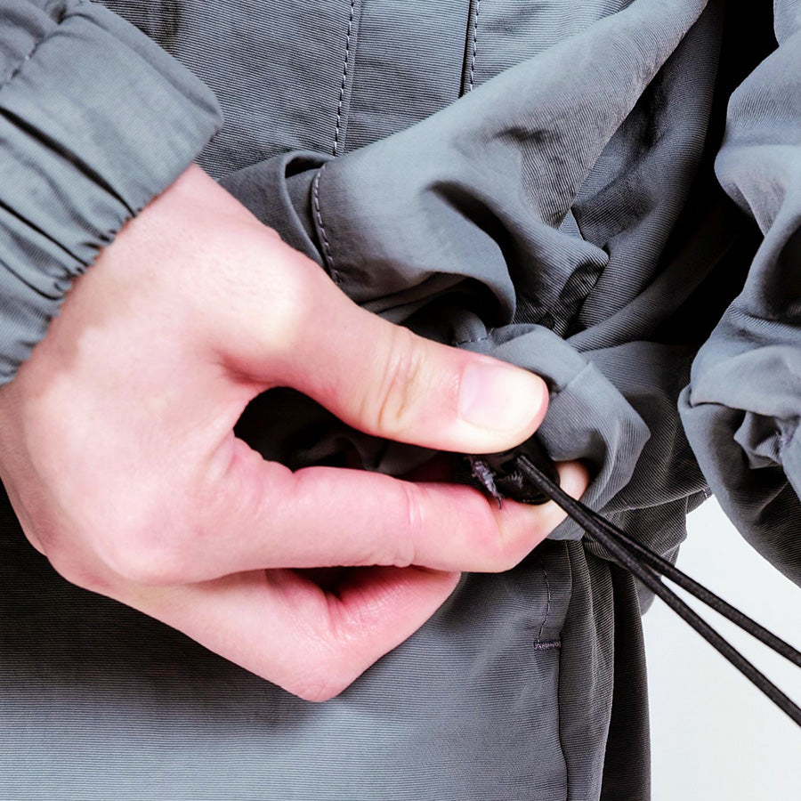 APPLEBUM Nylon Track Jacket グレー ウエスト ドローコード