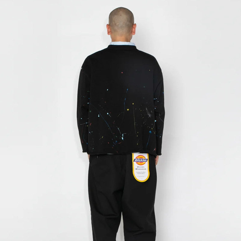 APPLEBUM PAINT CUT OFF L/S T-SHIRT ロングスリーブ Tシャツ ブラック モデル着用 背面 2621104