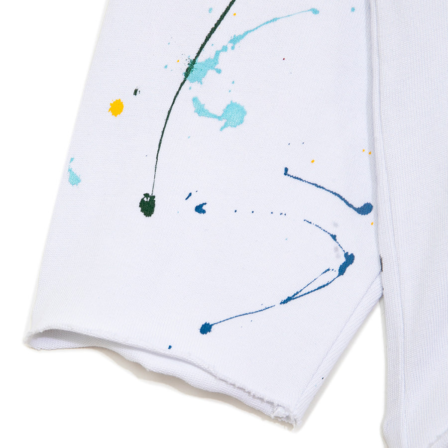 APPLEBUM PAINT CUT OFF L/S T-SHIRT ロングスリーブ Tシャツ ホワイト カットオフ袖口詳細 2621104