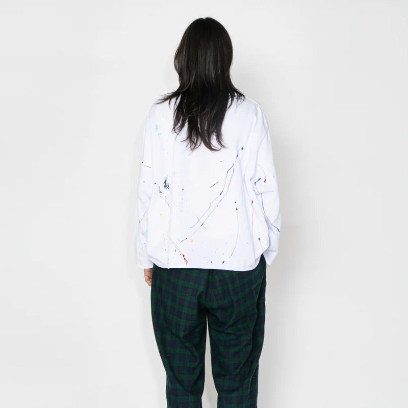 APPLEBUM PAINT CUT OFF L/S T-SHIRT ロングスリーブ Tシャツ ホワイト モデル着用 背面 2621104