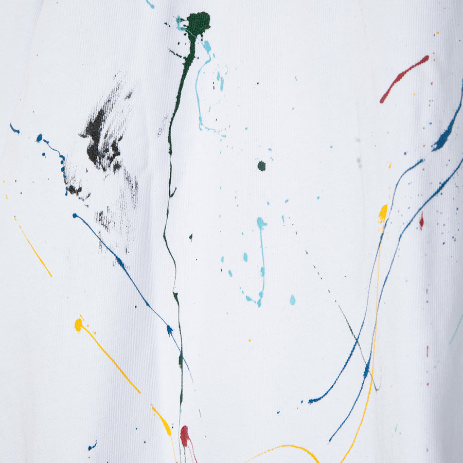 APPLEBUM PAINT CUT OFF L/S T-SHIRT ロングスリーブ Tシャツ ホワイト ハンドペイント柄詳細 2621104