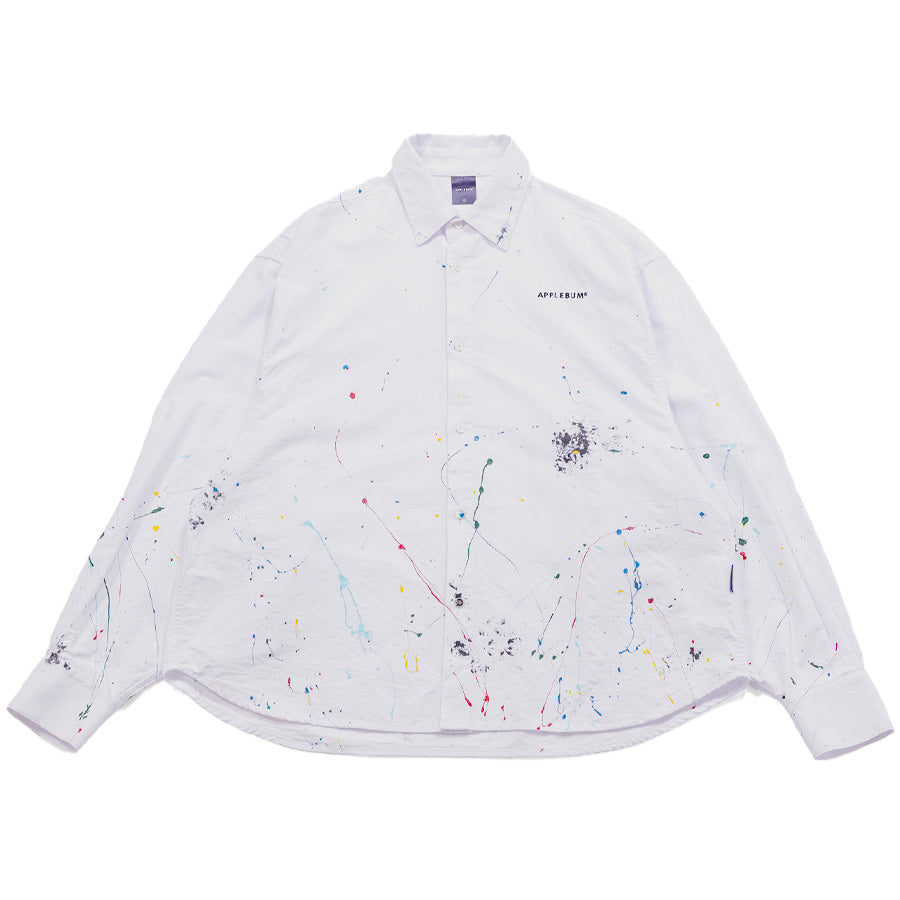 APPLEBUM Paint Oversize Shirt ホワイト 正面
