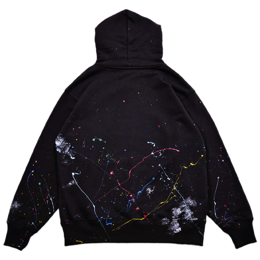 APPLEBUM ペイント スウェットパーカー ブラック 背面