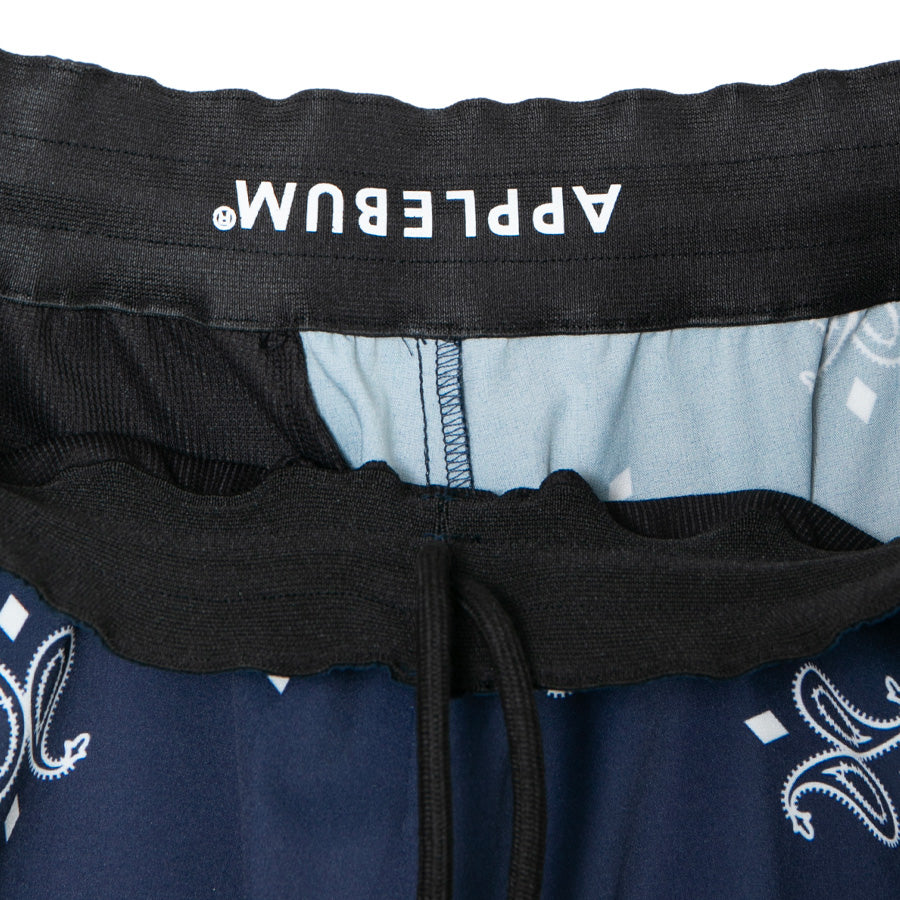APPLEBUM Paisley Hoopers Shorts ネイビー ウエスト調節紐
