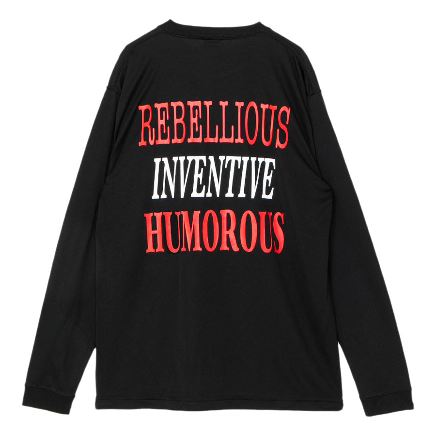 APPLEBUM PHILOSOPHY DRY L/S T-SHIRT 長袖Tシャツ ブラック 平置き背面 EA2621113