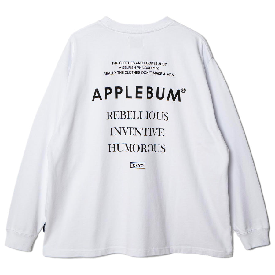 APPLEBUM バックプリント ロングスリーブTシャツ ホワイト 背面