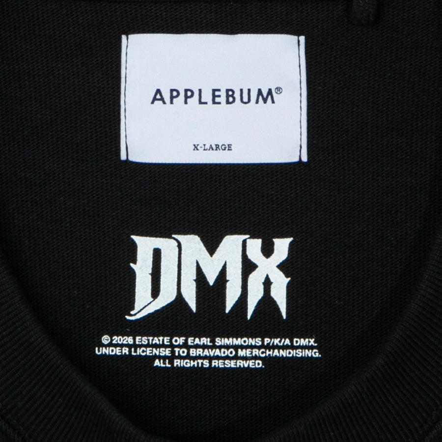 APPLEBUM（アップルバム）PHOTO T-SHIRT ブラック 襟元ダブルネームタグ詳細 DX2621103