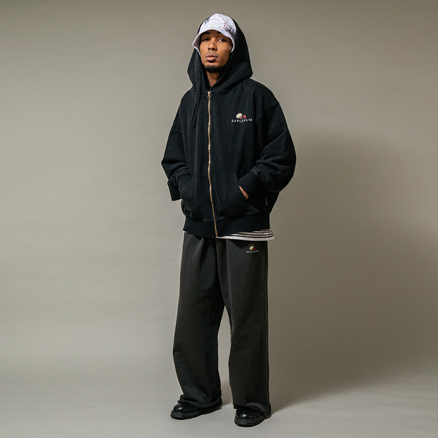 APPLEBUM ピグメント スウェットパンツ グレー 着用イメージ