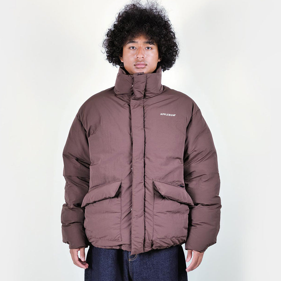 APPLEBUM Puff Jacket ブラウン 着用イメージ 正面