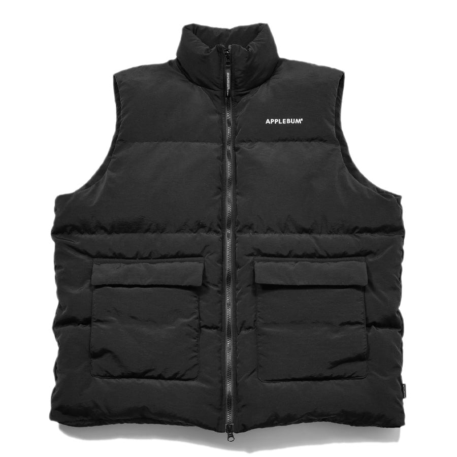 APPLEBUM Puff Vest ブラック 正面 中綿ベスト