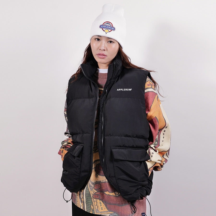 APPLEBUM Puff Vest ブラック 着用イメージ 中綿ベスト