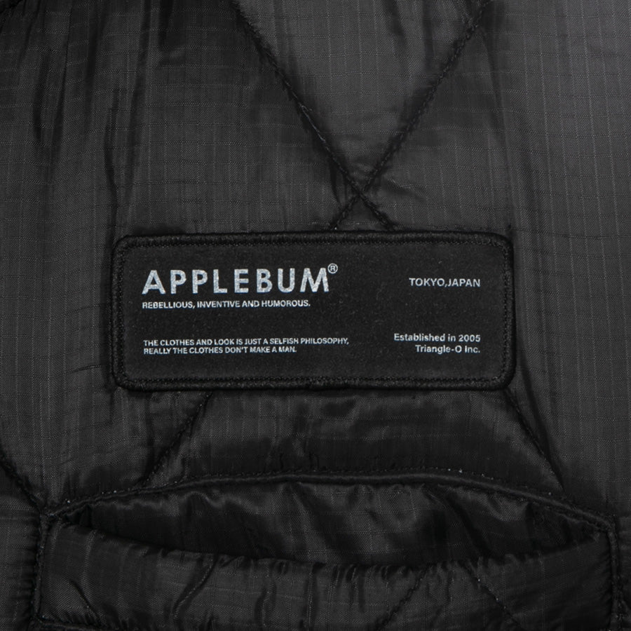 APPLEBUM QUILTING VEST キルティング ベスト ブラック 左胸ワッペン詳細 2620609