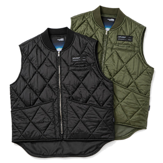 APPLEBUM QUILTING VEST キルティング ベスト ブラック オリーブ 2カラー 正面 平置き 2620609