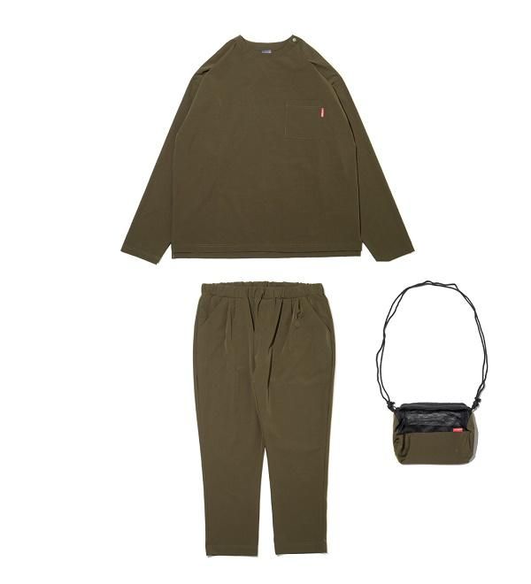 APPLEBUM RELAX SET UP IN OUT LONG SLEEVE オリーブ 正面
