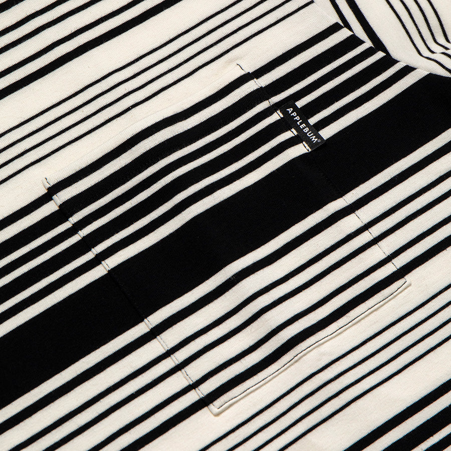 APPLEBUM ポケット ディテール ボーダーTシャツ ホワイト