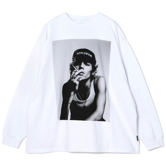 APPLEBUM Rude Boy L/S T-shirt 12oz ホワイト 正面