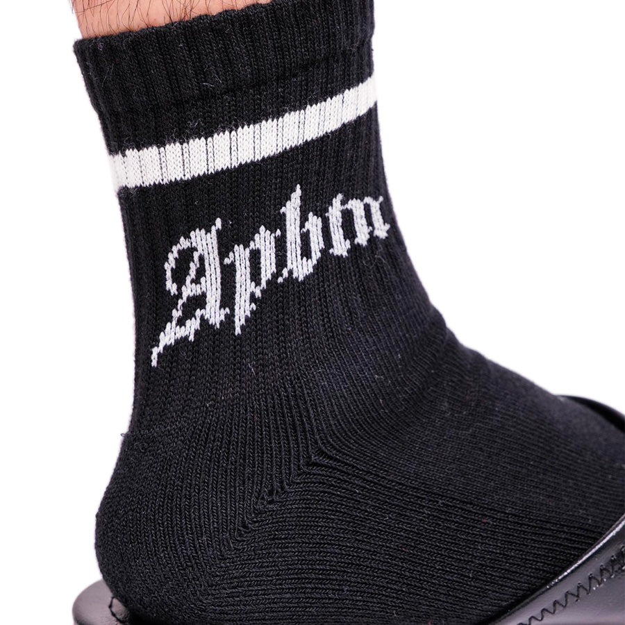 APPLEBUM Short Socks ブラック APBMロゴアップ