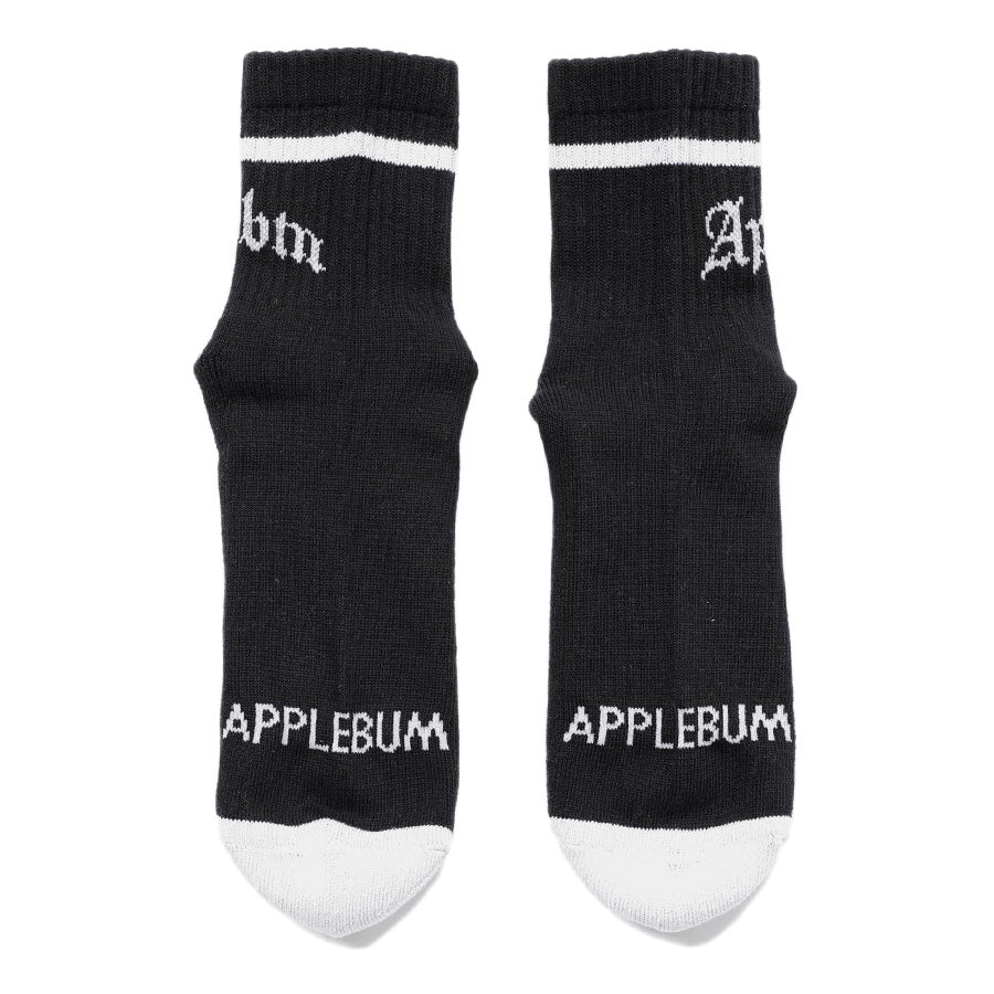 APPLEBUM Short Socks ブラック 平置き別カット