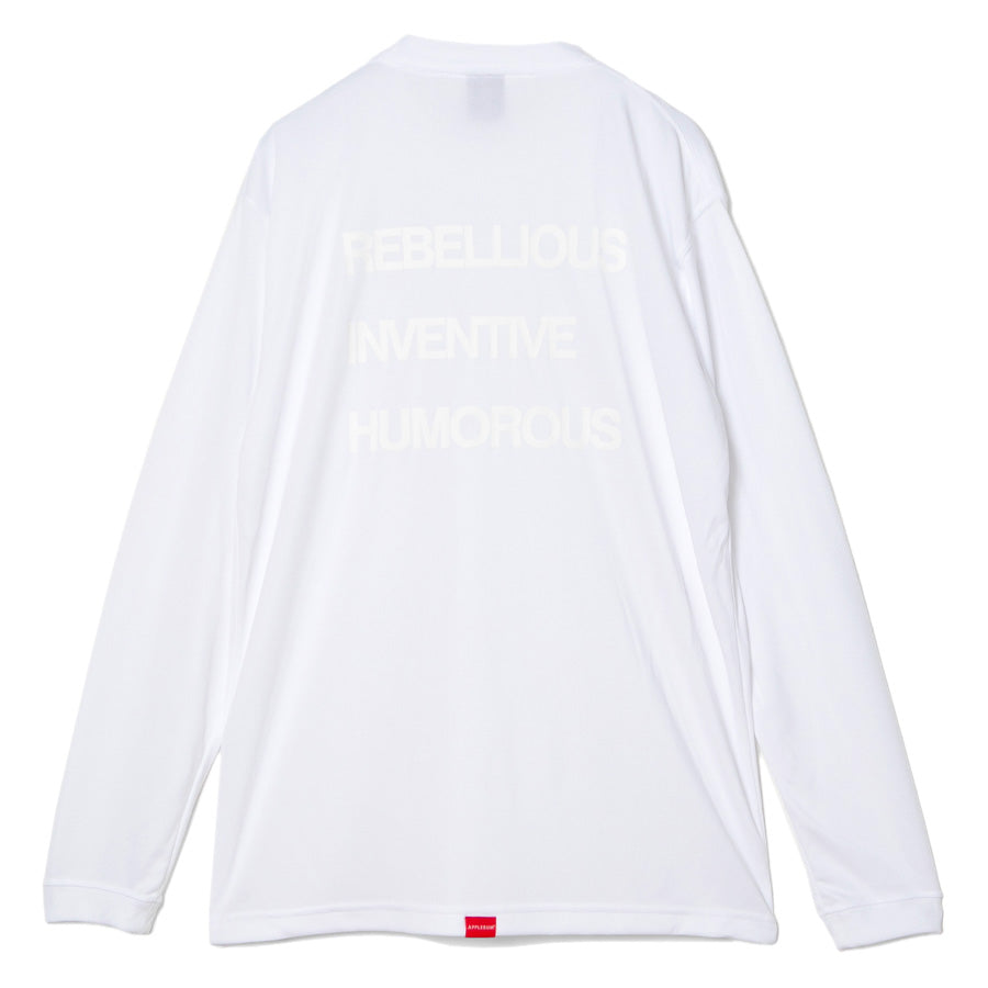 APPLEBUM ドライL/S Tシャツ ホワイト 背面