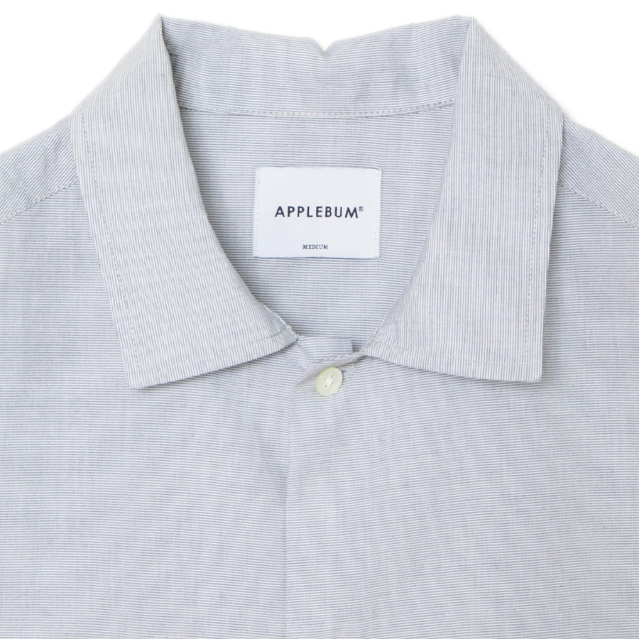 APPLEBUM Smooth Typewriter S/S Shirt グレー 襟元アップ