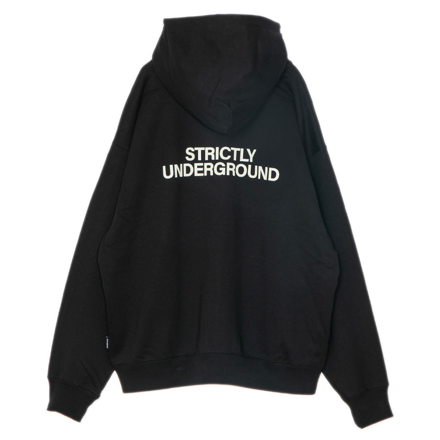 APPLEBUM SPEAKER EMBLEM ZIP HOODIE ジップパーカー ブラック 背面 平置き 2620416