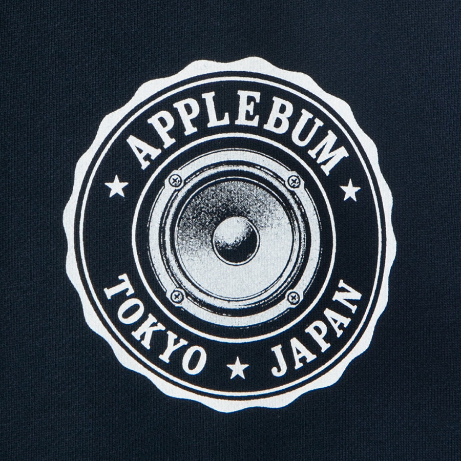 APPLEBUM SPEAKER EMBLEM ZIP HOODIE ジップパーカー ネイビー 左胸 エンブレムロゴプリント 2620416