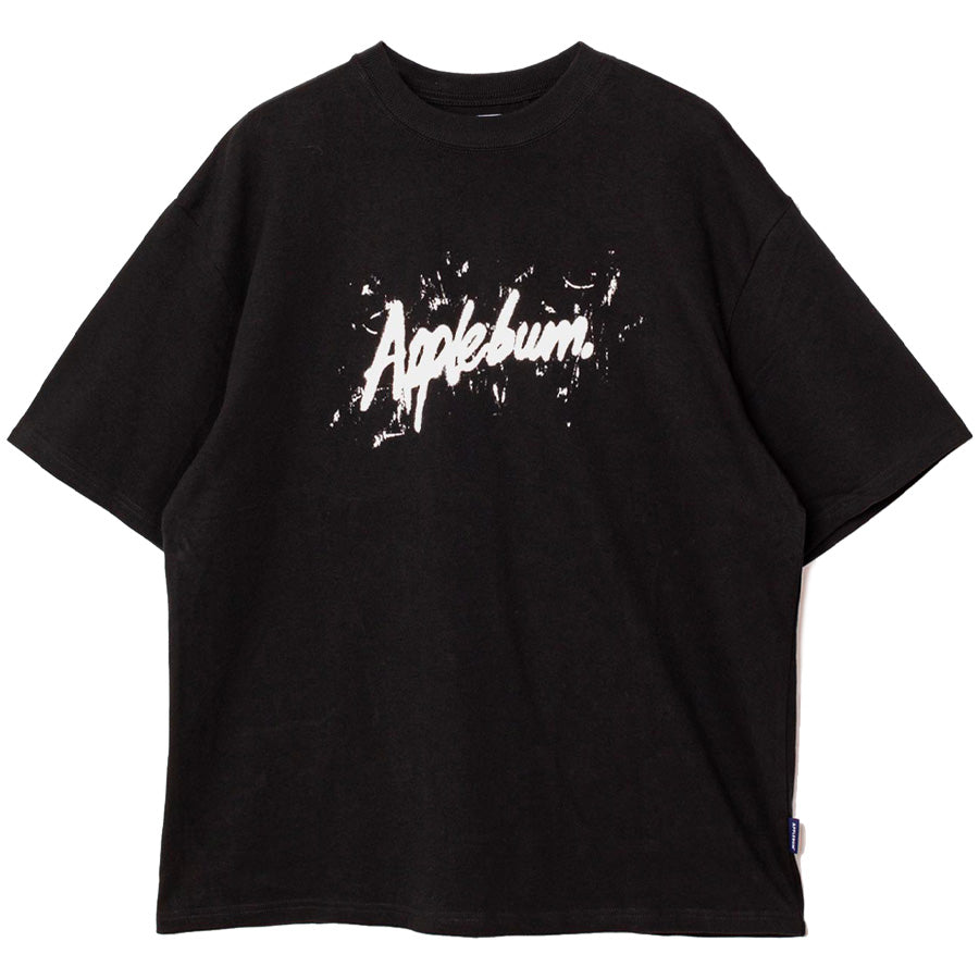 APPLEBUM Spray Tag T-shirt 12oz ブラック 正面