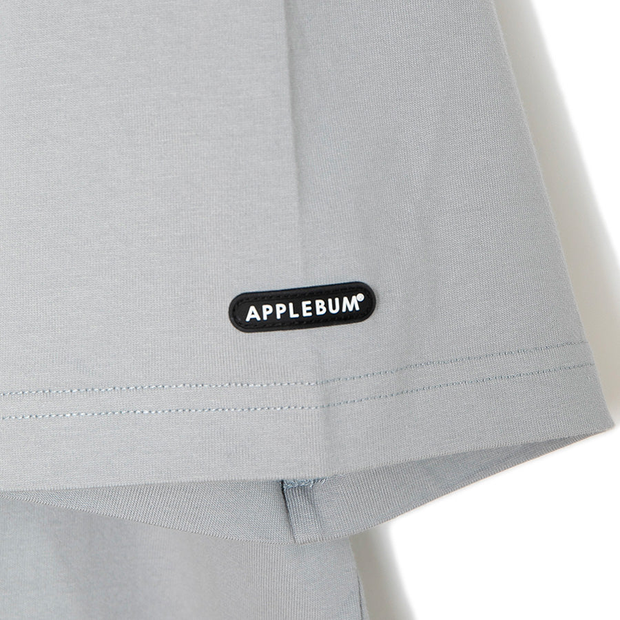 APPLEBUM Tシャツ 袖ロゴパッチ グレー